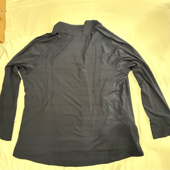 Athleta Pacifica Illume Jacket Women 3X Navy Blue Full Zip UPF Relaxed High Neck - Picture 6 of 13